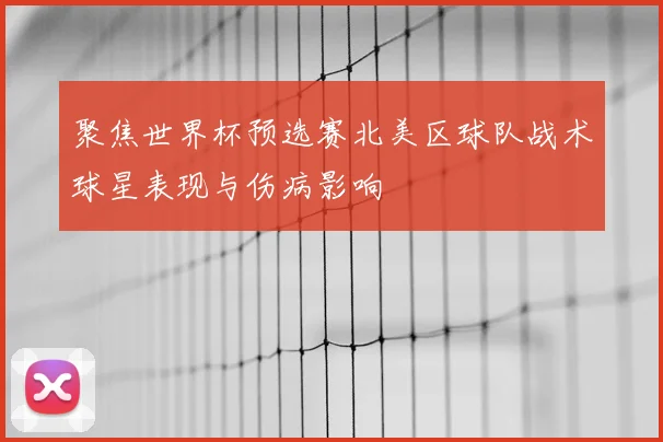 聚焦世界杯预选赛北美区球队战术球星表现与伤病影响